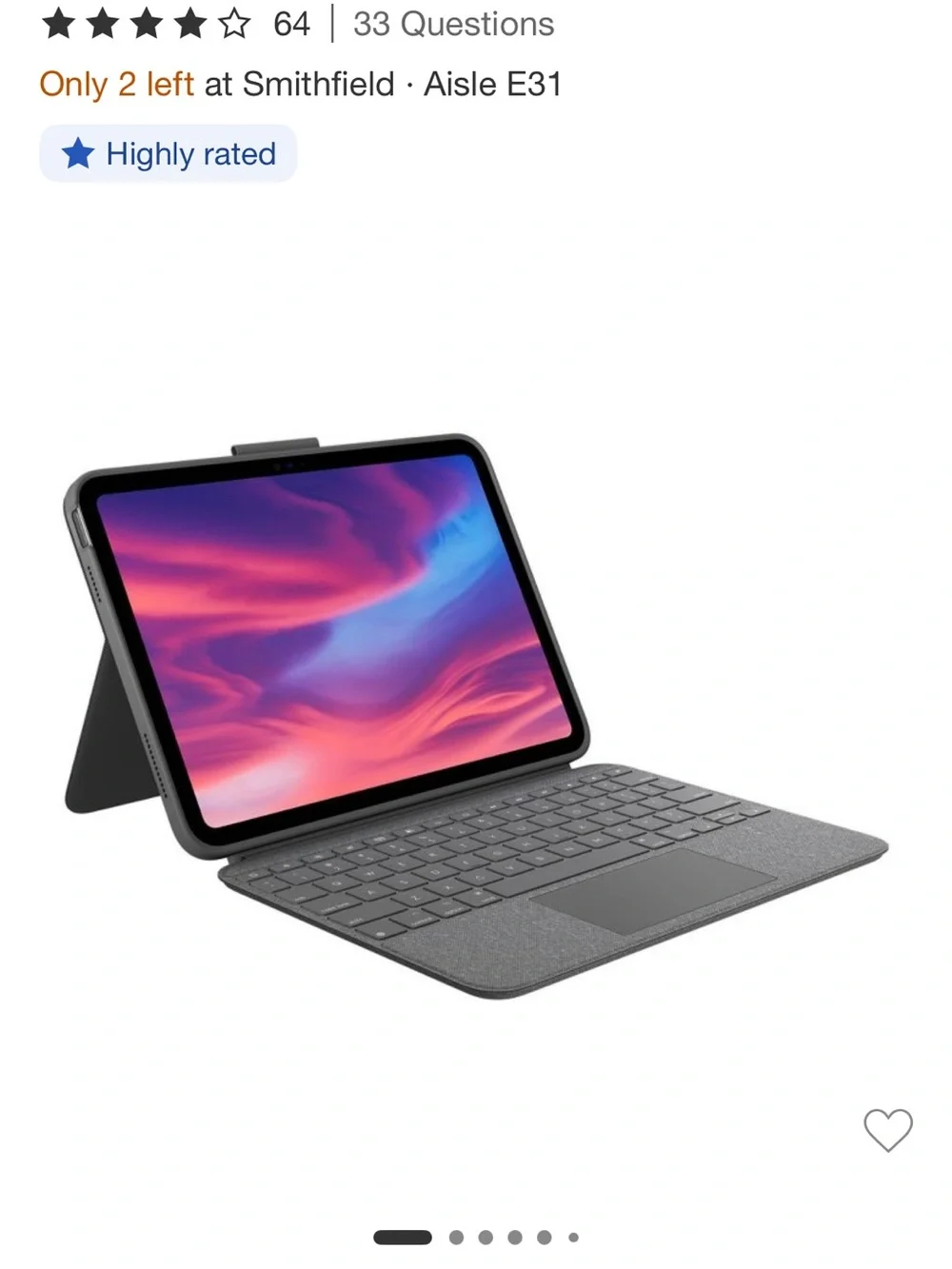NEW • Logitech Combo Touch Keyboard Case for iPad in Gray and Black